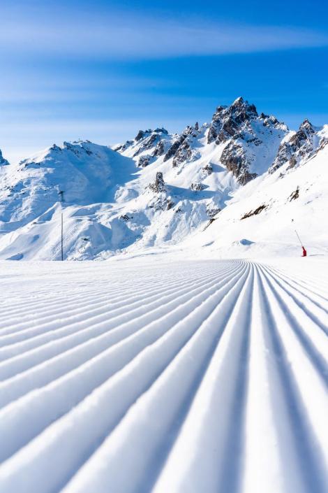 Des pistes bien damées dans Les 3 Vallées, pistes de velours : le plus grand domaine skiable du monde