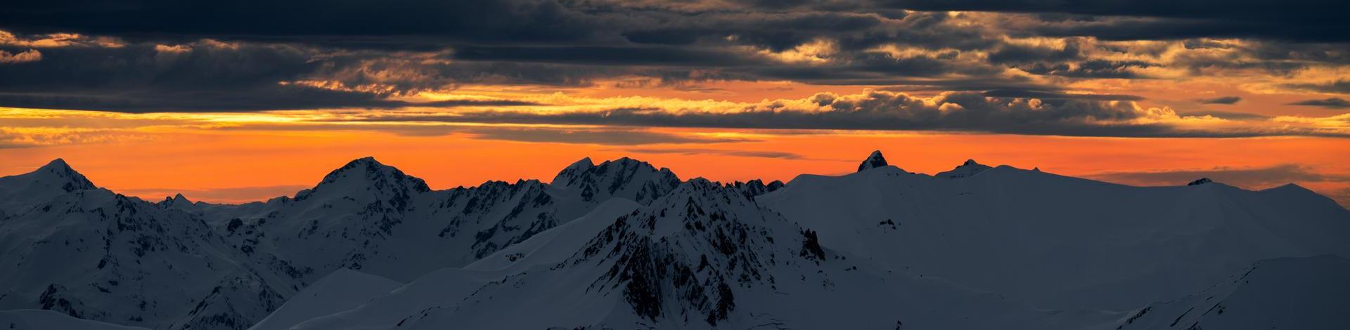 Sunset at Méribel Mottaret in the 3 valleys