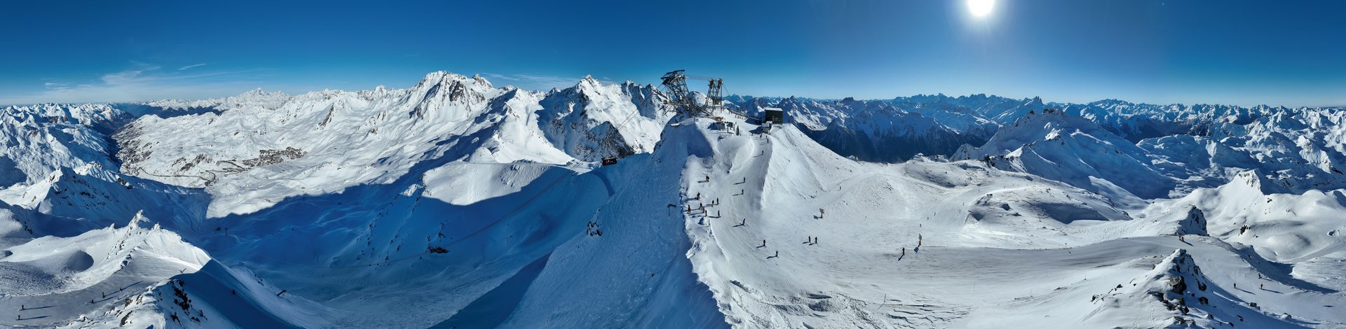 Panorama from the Cime Caron in Val Thorens in Les 3 Vallées