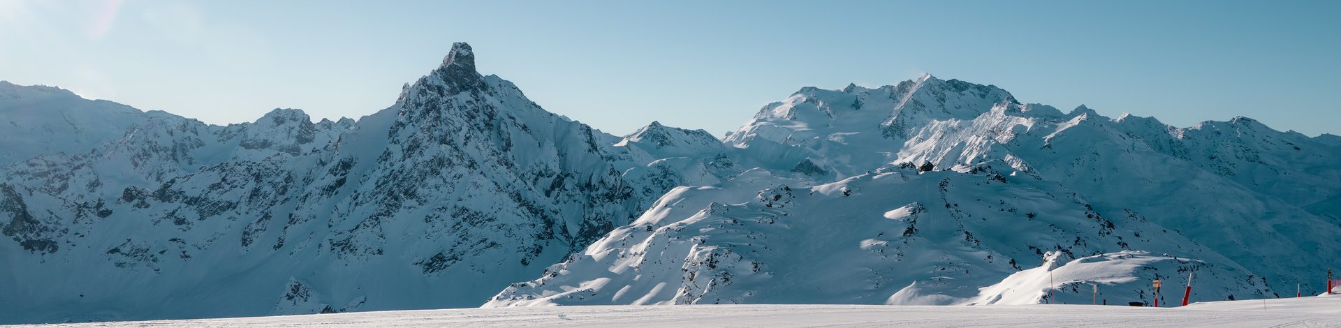 L'aiguille du Fruit depuis la piste de la Combe de Saulire à Courchevel