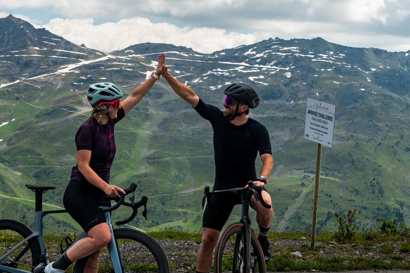 Road bike in Courchevel in Les 3 Vallées at the Col de la Loze at more than 2000m altitude