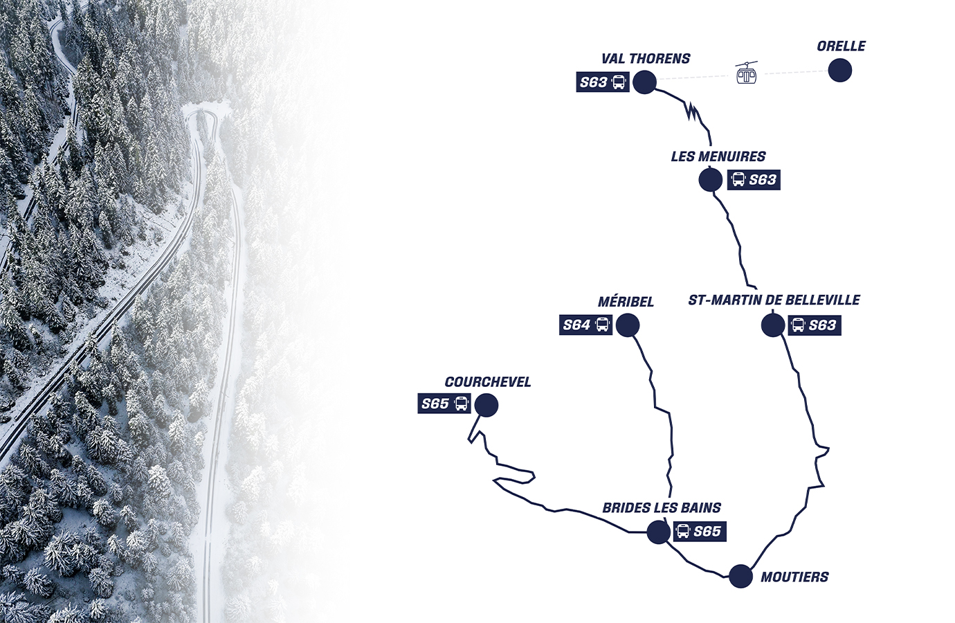 Carte d'accès aux stations des 3 Vallées en bus