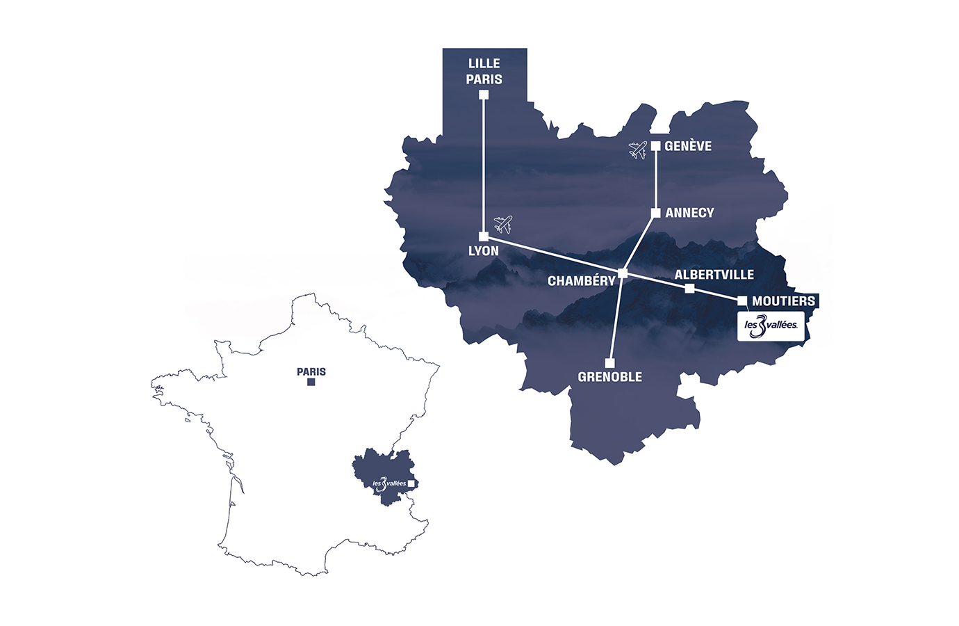 Carte d'accès aux 3 Vallées en avion